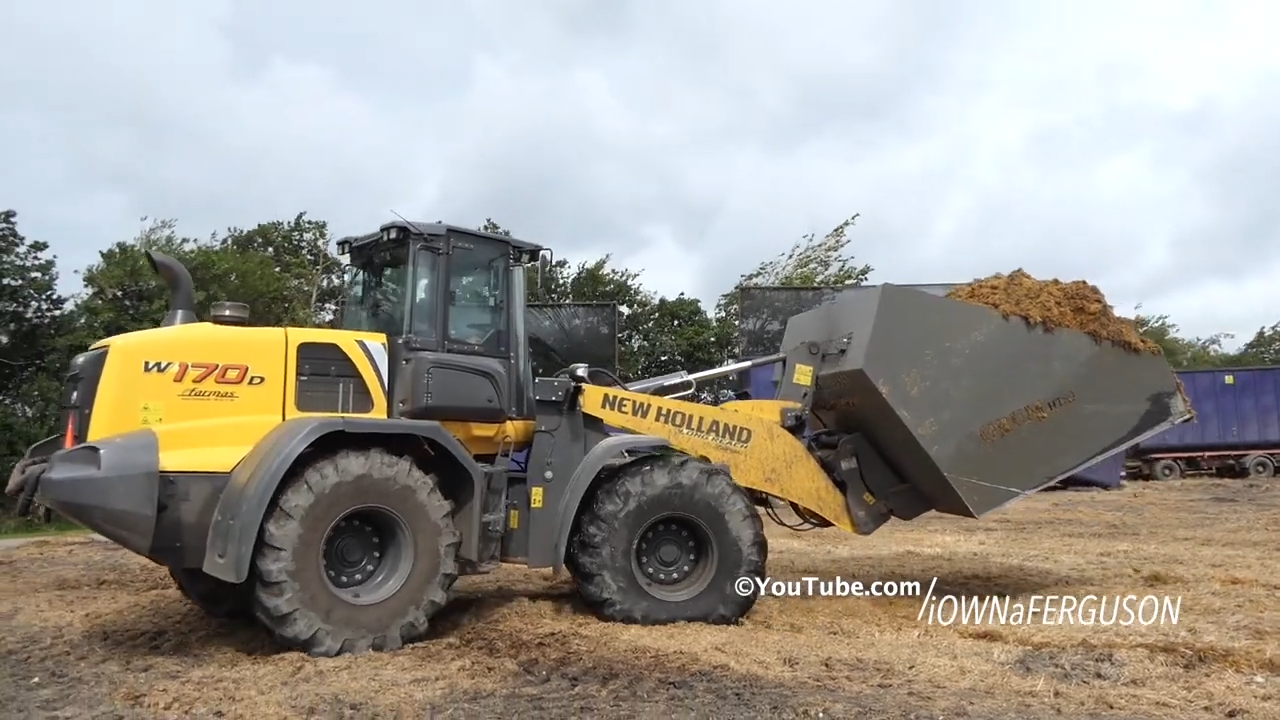 The large bucket of the New Holland W170D wheel loader has a capacity ...