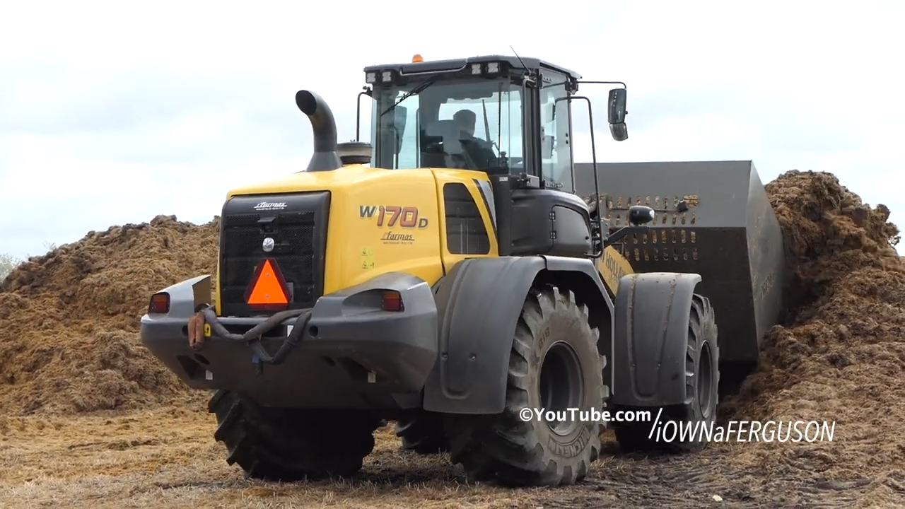 The large bucket of the New Holland W170D wheel loader has a capacity ...