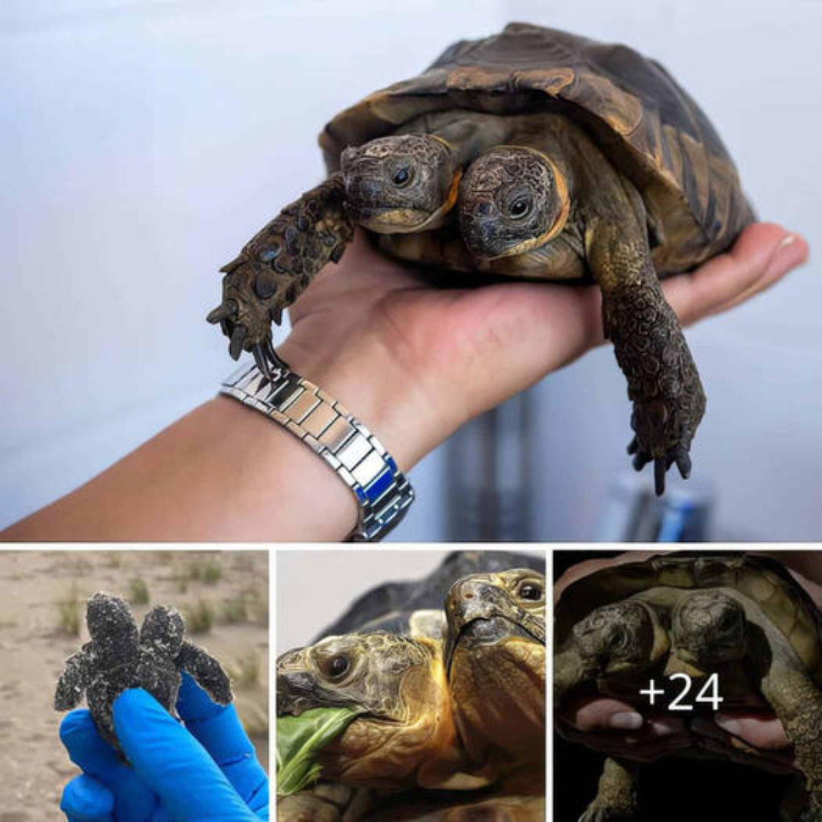 Curiosity Of Nature: Two-headed Sea Turtle Hatchling Discovered On A 